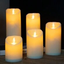 2024年新款蠟燭燈，浪漫氛圍蠟燭燈，多種規格LED電子蠟燭燈，擺動模擬假蠟燭，婚禮浪漫告白生日表演裝飾燈光，LED電子蠟燭，擺動無煙蠟燭燈，生日氛圍燈 - 白色 - 查看 5