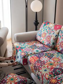 1 pieza Cubre sofá elástico en estilo Bohemio de seda de leche, protector de sofá, cubierta de sofá a prueba de polvo y anti-rayones para decoración del hogar, todas las temporadas - Rosa - Ver 8