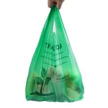 100 piezas de Bolsa de camiseta verde 11" x 21" Bolsa de plástico de supermercado, foto-oxidativa, degradables, bolsa de agradecimiento, bolsa de compras degradable, bolsas de compras reutilizables, aptas para su uso en diversos escenarios, como bolsas de basura en la cocina del restaurante. - Verde Oliva - Ver 3