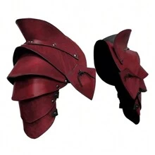 1pair Medieval Knight Leather Shoulder Armor, Viking Role Play Costume Accessory - Multicolor - View 1