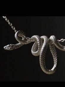 1 件简约时尚蛇形吊坠项链，适合男女，日常佩戴和礼物