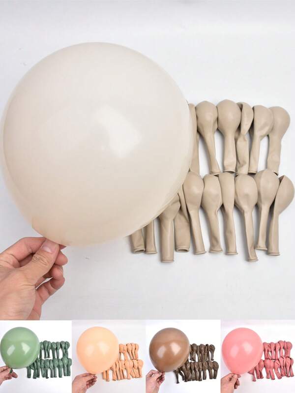 30 Stücke 5/10 Zoll Grün Rosa Kaffee Braun Creme Beige Ballon Rustikale Hochzeitsballons Brautparty Geburtstag Matte Luft Helium Ballon Taufe