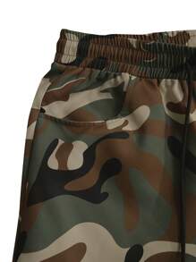 Pantalón de carga de utilidad para hombre, con diseño de camuflaje multibolsillos, pantalones informales para exterior de moda