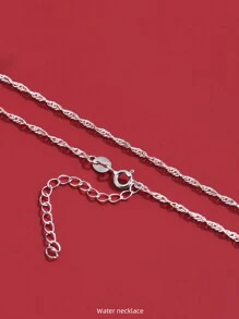 999 Sterling Silver Collarbone Necklace For Women, Silver Content: 92.5%, No Pendant, Stylish & Simple Chain Necklace, Versatile Accessory, Plated In Platinum, Ideal Gift For Friends, Mothers Valentines