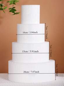 多款尺寸白色仿真蛋糕，蛋糕仿真層次組合，適用於裝飾、手工藝、烘焙展示、婚禮蛋糕設計、生日蛋糕、派對 - 白色 - 查看 13