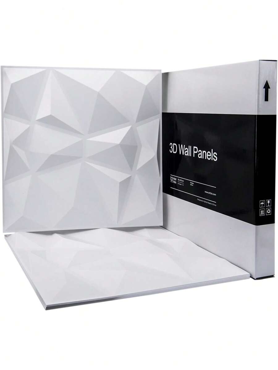 Miếng Dán Tường 3D, Tấm Dán Tường 3D PVC Trắng Để Trang Trí Tường Nội Thất, Cho Phòng Khách, Phòng Ngủ, Khách Sạn, Văn Phòng, Trang Trí Nhà Cửa