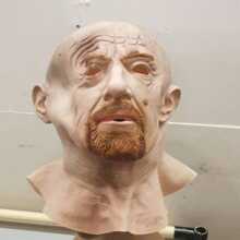 One Halloween Realistic 3D Latex Head Mask Of Breaking Bad Angry Old Man Cosplay Costume - Yellow - View 1