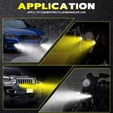 Par Faros Auxiliares Luces Led Moto Doble Color Impermeable - Negro - Ver 3