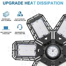 Luces LED para garaje, paquete de 2 unidades/1 pieza, luz de tienda LED de 180W, luces de techo de garaje LED de 18000LM con 6+1 paneles deformables, base E26/E27 para almacén, garaje o taller - tamaño - Ver 4
