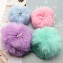 8cm Fluffy Pompon Ball Fluffy Pompom Large Multicolor Plush Pom Pom DIY For Crafts Garland Decorative Keyrings Garments Decor 4pcs/Bag