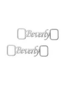[One Pair] Personalized Name Shoelace Buckles For Men And Women, Classic Stainless Steel Design With Customized Year And Date, Shoe Decorations, Party And Graduation Gift, Perfect Birthday Present For Dear Friends - Silver - View 3