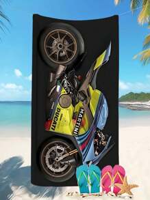 1pc 250GSM Creative Motorcycle Series Printed Beach Towel, Strong Water Absorption Pool Towel, Sand-Free Oversized Beach Blanket, Quick-Drying Swimming Towel, Suitable For Travel, Swimming, Surfing, Yoga, Camping, Ideal For Motorcycle Club Gathering, Beach Essential. Summer Travel, Vacation Holiday Bathroom Decor Beach Essentials - Multicolor - View 17