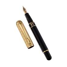 1支豪華企業精品不鏽鋼瓶蓋復古金屬鋼筆，A8072不銹鋼經典機身金融尖0.5mm極細水性筆 - 金色 - 查看 4