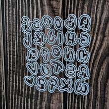 1 cái khuôn cắt kim loại viết hoa và chữ nhỏ để làm thẻ, sổ lưu niệm thủ công DIY thủ công stencil, khuôn cắt chữ A-Z cho album ảnh - Bạc - Xem 9