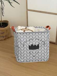 WHICHLIFE 1 chiếc giỏ đựng quần áo bẩn đa năng có họa tiết bất đối xứng đen trắng, trang trí phòng, đồ trang trí, đồ trang trí, đồ trang trí, đồ lưu trữ, đồ sắp xếp quần váy giày dép quần jean bốt váy - Đen và trắng - Xem 11