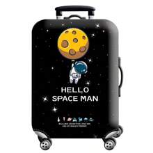 Verstärkter Kofferschutzfilm, süßer Tier-Graffiti-Planeten-Stadt Elastische Kofferüberzug für Reisen, Kratzschutz-Staubabdeckung, geeignet für 18-32 Zoll Gepäck, Tasche, Organizer, Aufbewahrung