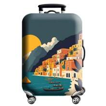 Verstärkter Kofferschutzfilm, süßer Tier-Graffiti-Planeten-Stadt Elastische Kofferüberzug für Reisen, Kratzschutz-Staubabdeckung, geeignet für 18-32 Zoll Gepäck, Tasche, Organizer, Aufbewahrung