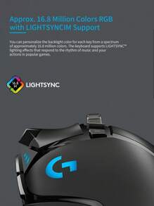 Ratón de juego con cable de alto rendimiento G502 HERO, sensor HERO 25K, 25,600 DPI, RGB, pesos ajustables, 11 botones programables, memoria incorporada, PC - Negro - Ver 4