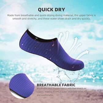 Women's Water Socks For Diving & Snorkeling - Quick-Dry Barefoot Beach Shoes, Non-Slip Aqua Socks For Swimming, Surfing, Kayaking