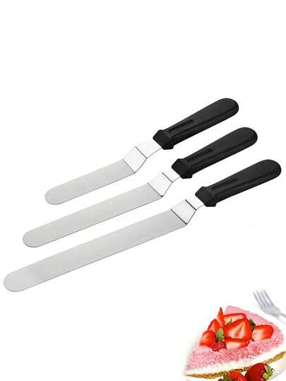 1pc/3pcs/6pcs Stainless Steel Icing Spatula, 6inch/8inch/10inch Cake Smoother Decorating Tool Back To School