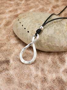 1入鋅合金8字形長項鍊,可調長度,沙金電鍍