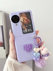 Galaxy Z Flip 5/4/3 5G、OPPO Find N3Flipに対応 カートゥーン風 キャンディーカラー ペンダント付き スマホケース - モーヴパープル - チェックする 8