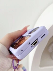 Galaxy Z Flip 5/4/3 5G、OPPO Find N3Flipに対応 カートゥーン風 キャンディーカラー ペンダント付き スマホケース - モーヴパープル - チェックする 7