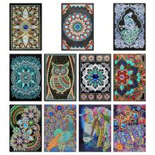 1pc Diamond Painting DIY Handmade 5D Craft Black Notebook Journal Accounting Notepad For Office Desk & Shelf, Simple And Practical To Use - Multicolor - View 2