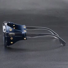 Glacier Windproof Mountaineering Steampunk Style Round Vintage Fashion Glasses Retro Eyewear For Men With Leather Side Goggles Cycling Riding Biking Moto Glasses Halloween Beach Accessories Glasses Shades For Summer Beach Vacation,Outdoor,Travel