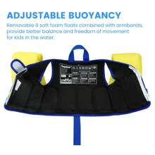 Kids Swim Vest Float Armbands, Toddler Jacket-Style Swimming Buoyancy Flotation With Adjustable Straps Children Float Jacket For Boys Girls(1-6 Years/9-30 KG) - Yellow Lines - View 4
