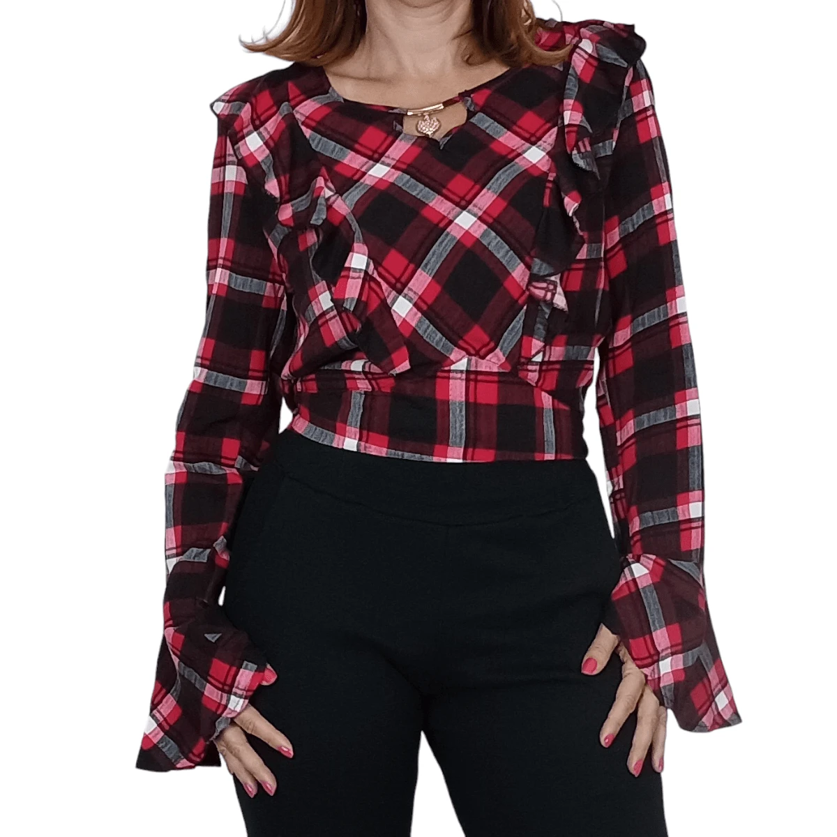 Women Tops - 黑色 - 查看 1