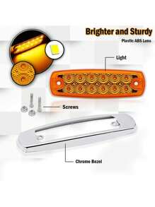 Plafon 12 Led Lateral Tipo Peter Fijo Y Estrobo Metalico - Amarillo - Ver 5