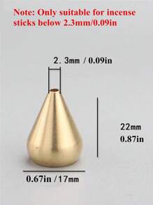 1 pièce Support à encens en laiton massif doré en forme de goutte d'eau grande/moyenne, vase à fleurs en cuivre pur de petite taille, brûle-encens rond perforé en forme de gourde, accessoires - Doré - Voir 13