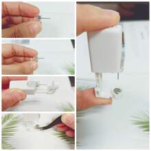 8 Pieces Set Disposable Ear Piercing Kits,Include With 4 Pack Self Ear Piercing Gun With Built-In Cubic Zirconia Ear Studs,4pcs Ear Stud,Professional And Home Use For Women Men - White - View 3