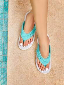 Women's Arch Support Flip Flops Comfortable Thong Sandals - 薄荷綠 - 查看 4