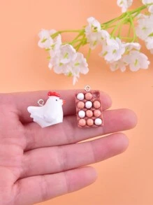 10pcs/Pack Mix Style Lovely Hen Egg Plate Resin Charms For Women DIY Jewelry Making - Multicolor - View 4