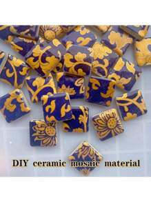 1 gói/100g/3.53oz Gạch khảm gốm hình vuông tự làm hoa màu xanh lam rực rỡ - Gạch bền Thích hợp cho trang trí ngoài trời và trong nhà - Hoàn hảo cho sân vườn, khung cửa, cầu thang và trang trí nhà cửa, thiết kế đồ án tốt nghiệp - FCS-4 - Xem 2