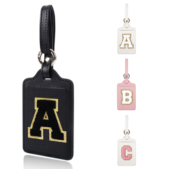 Personalized Initial Luggage Tags For Suitcases, Leather Chenille Letter Cute Luggage Tags With Privacy Cover Name Card, Embroidered Luggage Travel Bag Tags Gifts For Women Men Kids Teens Luggage Tag Travel Accessories Travel Essentials Travel Organizer For Beach Summer Vacation Back To School Bag For School School Accessories School Stuff