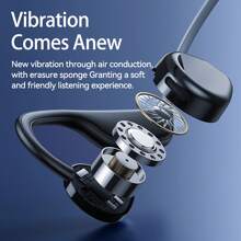 REMAX Tai nghe không dây Air Conduction,Tai nghe thể thao,Âm thanh nổi 3D,Chống nước IPX6, Nghe nhạc/Cuộc gọi/Thể thao, Tín hiệu ổn định, Đeo mà không bị áp lực và không bị gò bó,Tương thích rộng rãi,Siêu bền,Dễ sử dụng, Chờ lâu,Chứng nhận FCC&CE&RoHS,Màu đen - màu đen - Xem 7
