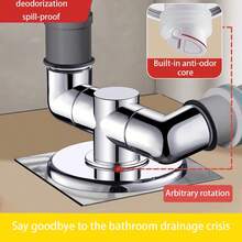 1 Set Washing Machine Drainage Pipe Floor Drain T-Type Connector With Overflow And Odor Prevention, Suitable For Dryer, Hand Washing Basin And Mop Pool, Single Inlet, Balcony Washing Machine And Dryer Drainage Pipe Floor Drain Dedicated Connector Double-Decker With Anti-Odor And Anti-Overflow Function - Multicolor - View 6