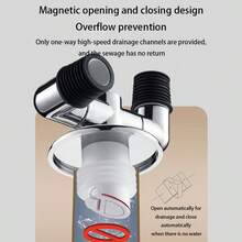 1 Set Washing Machine Drainage Pipe Floor Drain T-Type Connector With Overflow And Odor Prevention, Suitable For Dryer, Hand Washing Basin And Mop Pool, Single Inlet, Balcony Washing Machine And Dryer Drainage Pipe Floor Drain Dedicated Connector Double-Decker With Anti-Odor And Anti-Overflow Function - Multicolor - View 10