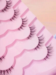 7 Pairs/Set Half Eye Natural Long Cat Eye False Eyelashes Suitable For Daily, Dating, Party And Festival