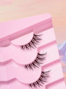 7 Pairs/Set Half Eye Natural Long Cat Eye False Eyelashes Suitable For Daily, Dating, Party And Festival