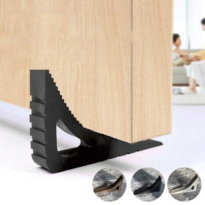 1pc No-Drill Triangular Door Stop, Household Anti-Collision Door Jammer, Easy-To-Use Door Protection Device
