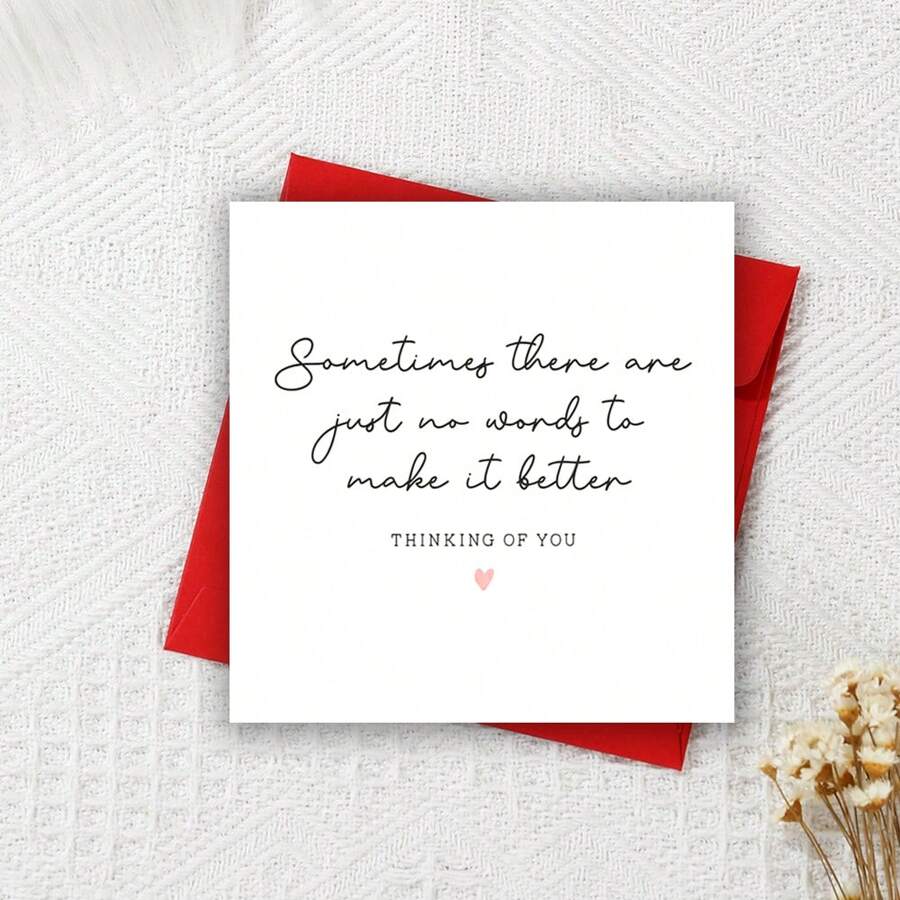 Thinking Of You Card, Friend Sympathy Gift, Stay Strong, Thinking Of You Card To Friend, Friend Bereavement Card, Sorry For Your Loss - Red - View 1