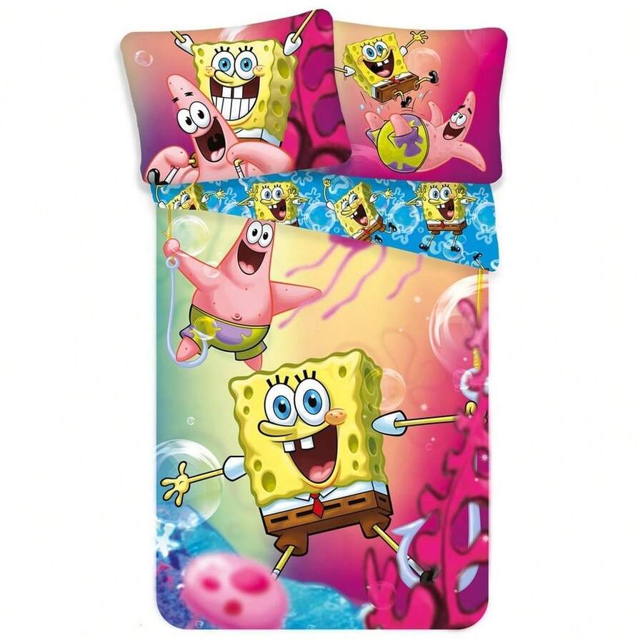 SpongeBob SquarePants Duvet Cover Set (Pink/Blue/Yellow) - Pink/Blue/Yellow - View 1