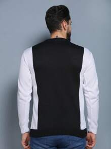 Blusa de Frio Suéter Tricô Masculino Basica Estilo Lisa Importado Inverno - Preto - Visão 2