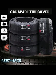 Bộ túi đựng lốp xe 18-22 inch 4 chiếc Vỏ bọc lốp xe chống thấm nước chống bụi Vỏ bảo vệ lốp xe để vận chuyển và cất giữ sạch sẽ (Đường kính 80 cm) - màu đen - Xem 2