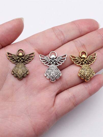 10 Stücke 26x23mm (1,02x0,91 Zoll) Engel Anhänger für DIY Schmuckherstellung, Halskette, Schlüsselanhänger, Handykette, Armband Herstellung Zubehör, Handwerkskunst Herstellung Zubehör