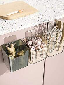 1 件厨房储物盒，无需钻孔，精致调味品篮，水槽储物篮，餐具储物盒，浴室收纳盒，卧室遥控器支架，家居装饰，储物，厨房收纳盒，厨房用品，房间装饰，家居装饰。 - 彩色 - 查看 2